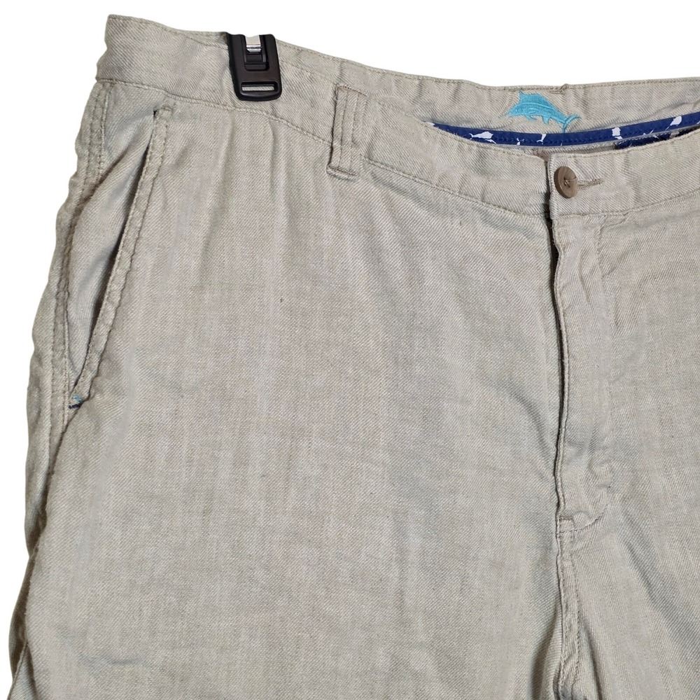 Tommy Bahama Linen‎ Blend Shorts Men's Size 40 Beige Casual Relaxed Fit